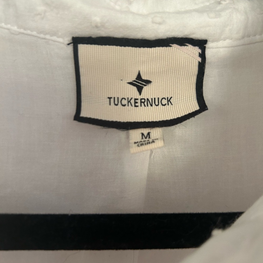 Tuckernuck White Swiss Dot Callahan Dress Medium - Picture 3 of 7